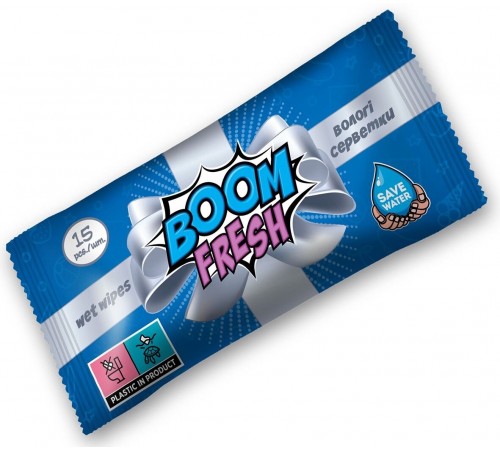 Салфетки влажные BOOM FRESH 15 листов