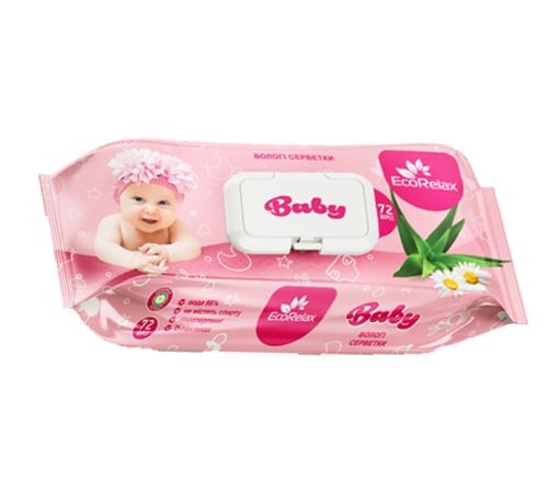 Салфетки Влажные 100% Boneym (72лист) с КЛАПАНОМ