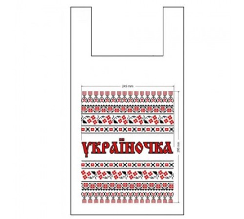 Пакет майка Полуниця – УКРАЇНКА 30*55 51 мкм уп. 100 шт.