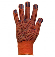 Рукавички робочі ПВХ оранжево-чорні в уп. 12 шт.