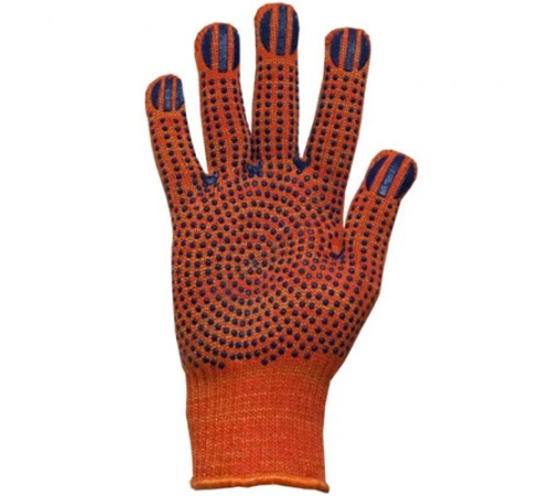 Рукавички робочі ПВХ оранжево-чорні в уп. 12 шт.