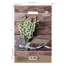 Пакет с прорезной рукояткой 29*37 (рисунок в ассортименте) уп 50 шт.