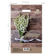 Пакет с прорезной рукояткой 29*37 (рисунок в ассортименте) уп 50 шт.